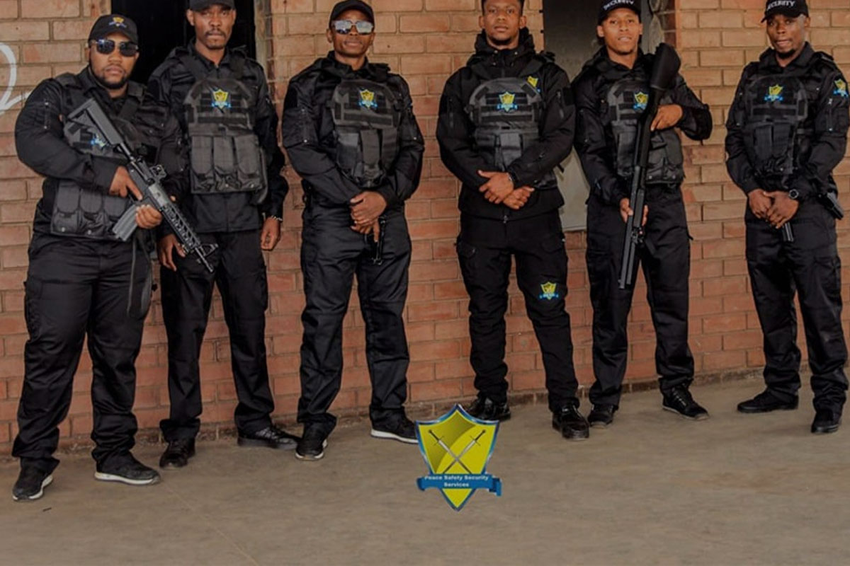 Personal protection guard in formal security uniform