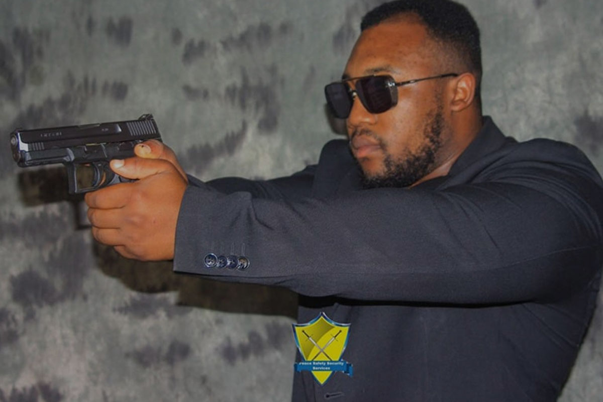 In-house security guards inside a building